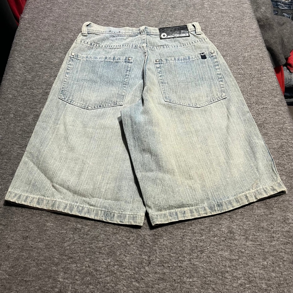 Southpole Mens 29 Baggy Denim Shorts Light Wash Y2K Jorts Wide Leg 90s Skater